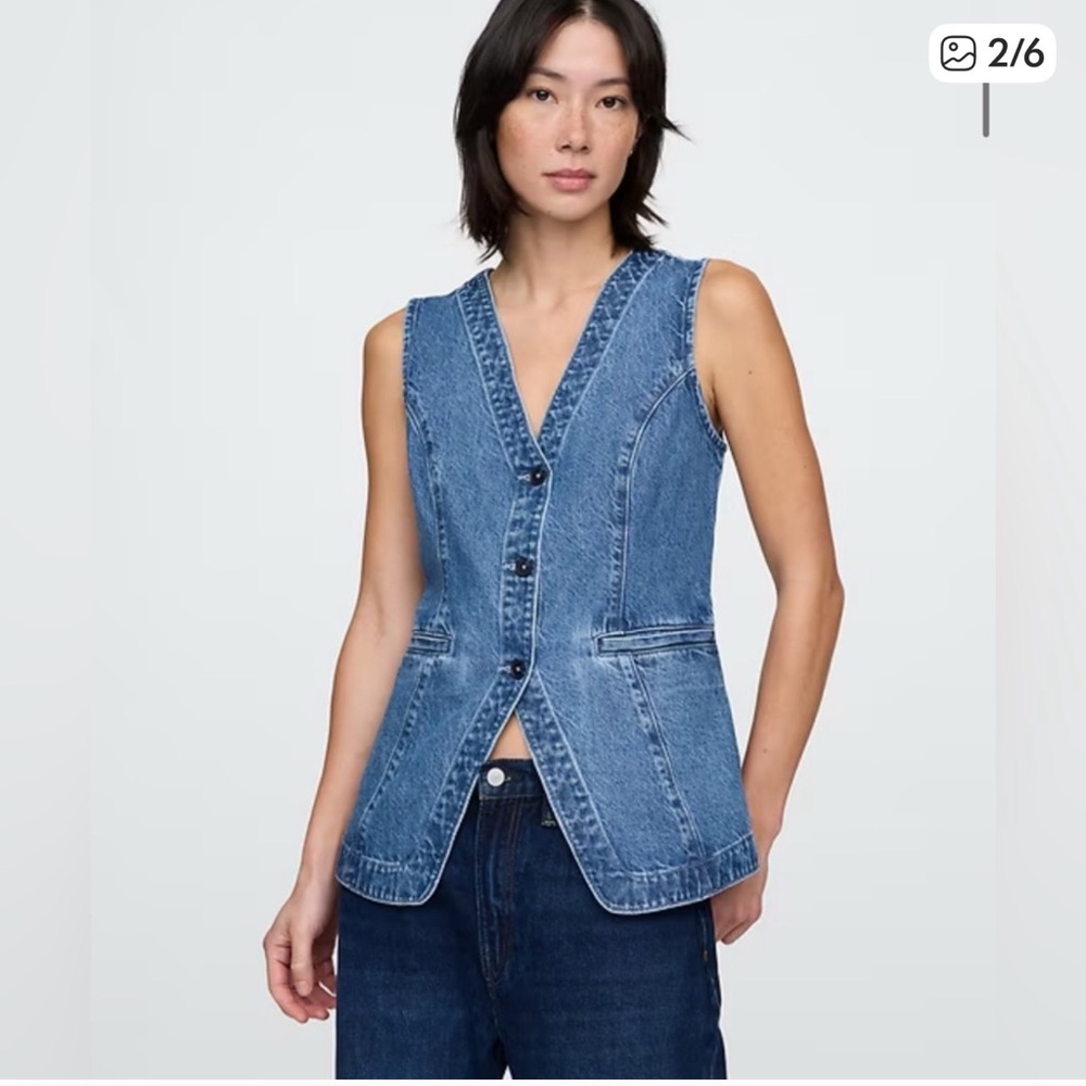 GAP Blue Denim Vest